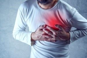 Man suffering heart pain